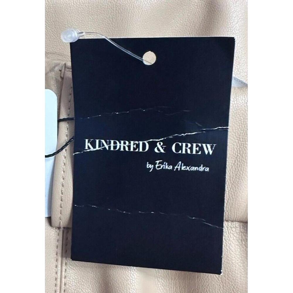 NWT Line and Dot Womens Vegan Faux Leather Beige Pants Slacks Trousers Size S - Picture 9 of 11